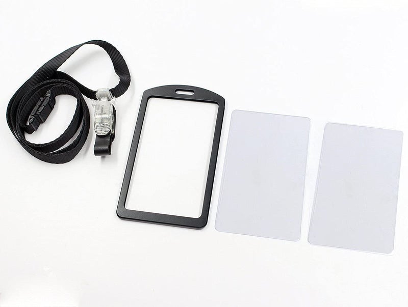 IVYRISE Aluminum Badge Holder with Detachable Neck Lanyard/Strap for ID Card, Working Card, Name Tag (Black) - Image 2